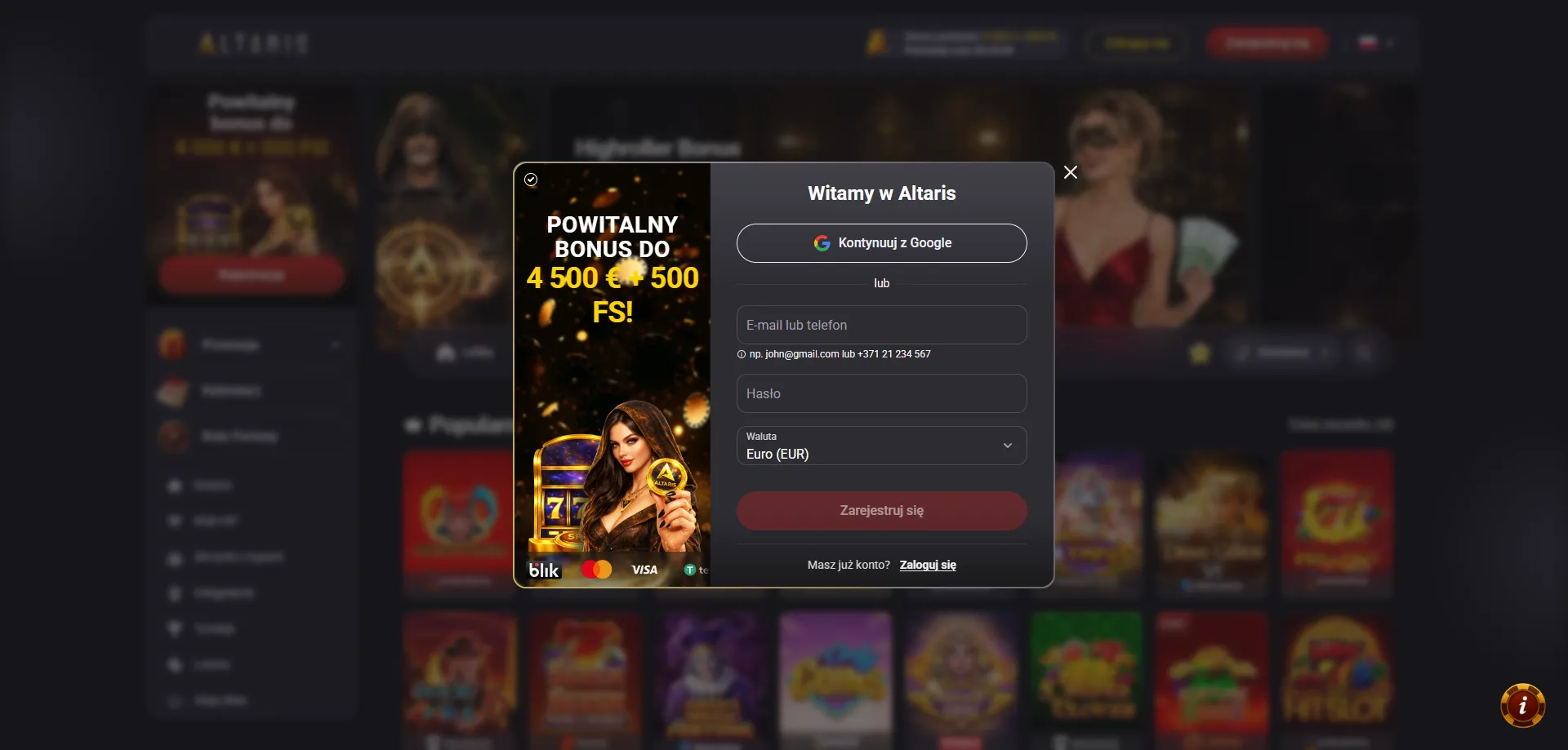 Rejestracja w Altaris Casino krok po kroku – prosty proces
