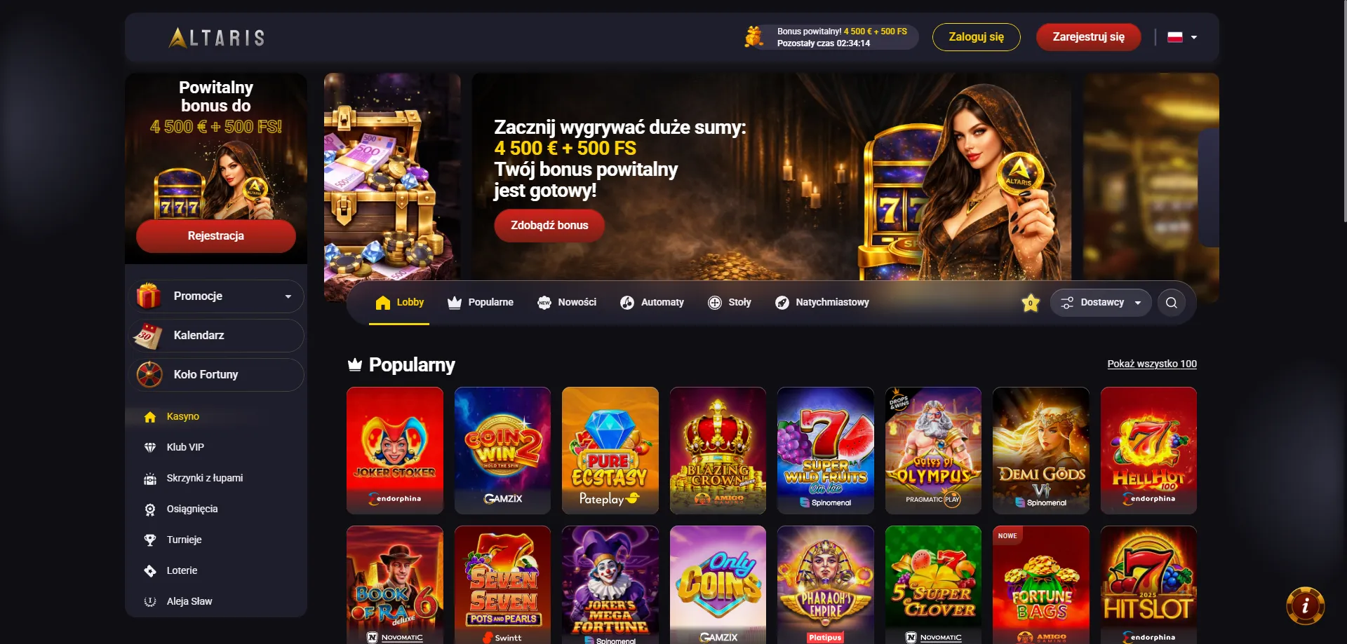 Altaris Casino oficjalne kasyno online – przegląd platformy